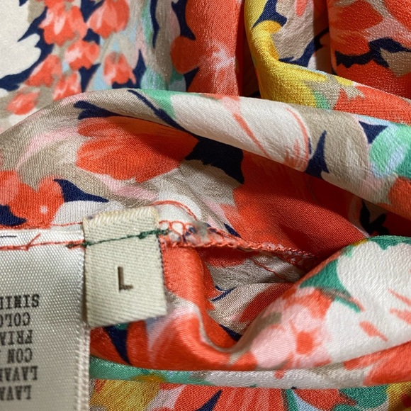 Anthropologie Maude Vibrant Floral Blouse - Pink, Yellow, Green - Picture 7 of 8